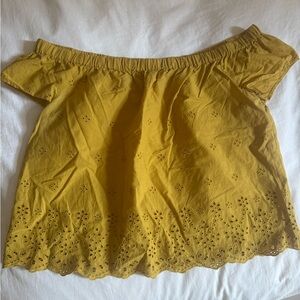 Madewell Mustard Off-Shoulder Top